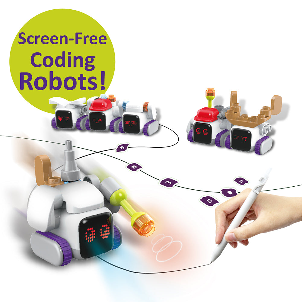 PAI Technology Botzees Robotics Mini Coding Robot Set Stem Toy Coding Robot for Kids Programming Robot Set for Boys Girls Ages 3+